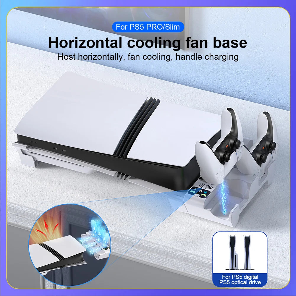❄️ Horizontal Stand & Cooling Station for PS5 Slim / PS5 Pro