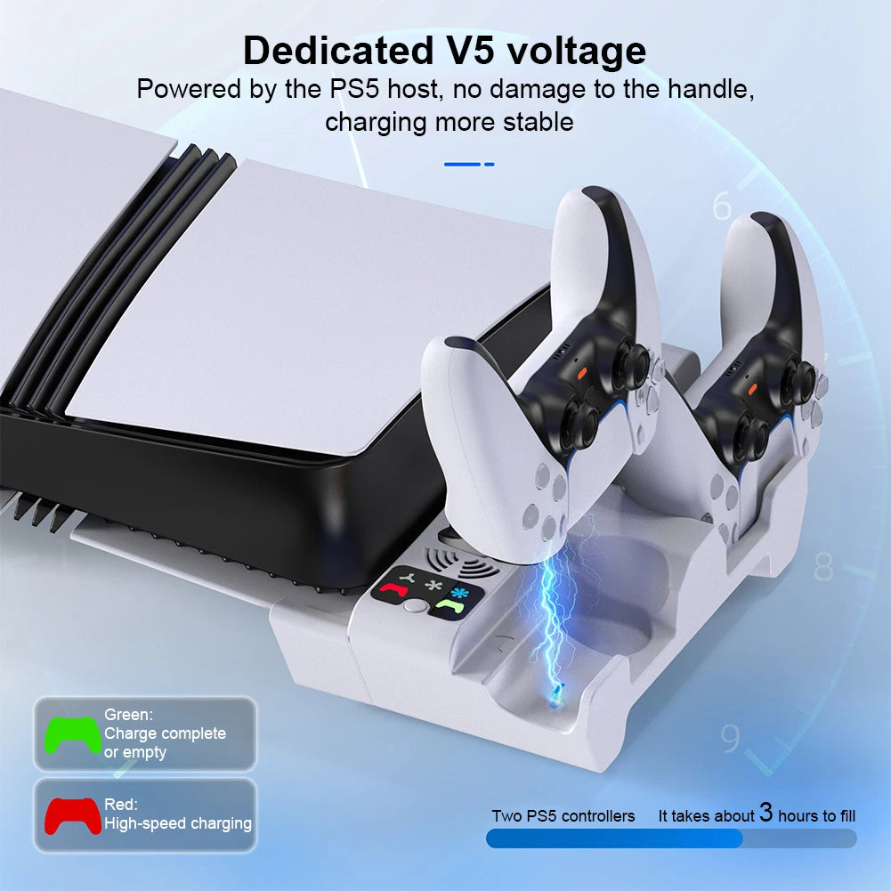 ❄️ Horizontal Stand & Cooling Station for PS5 Slim / PS5 Pro
