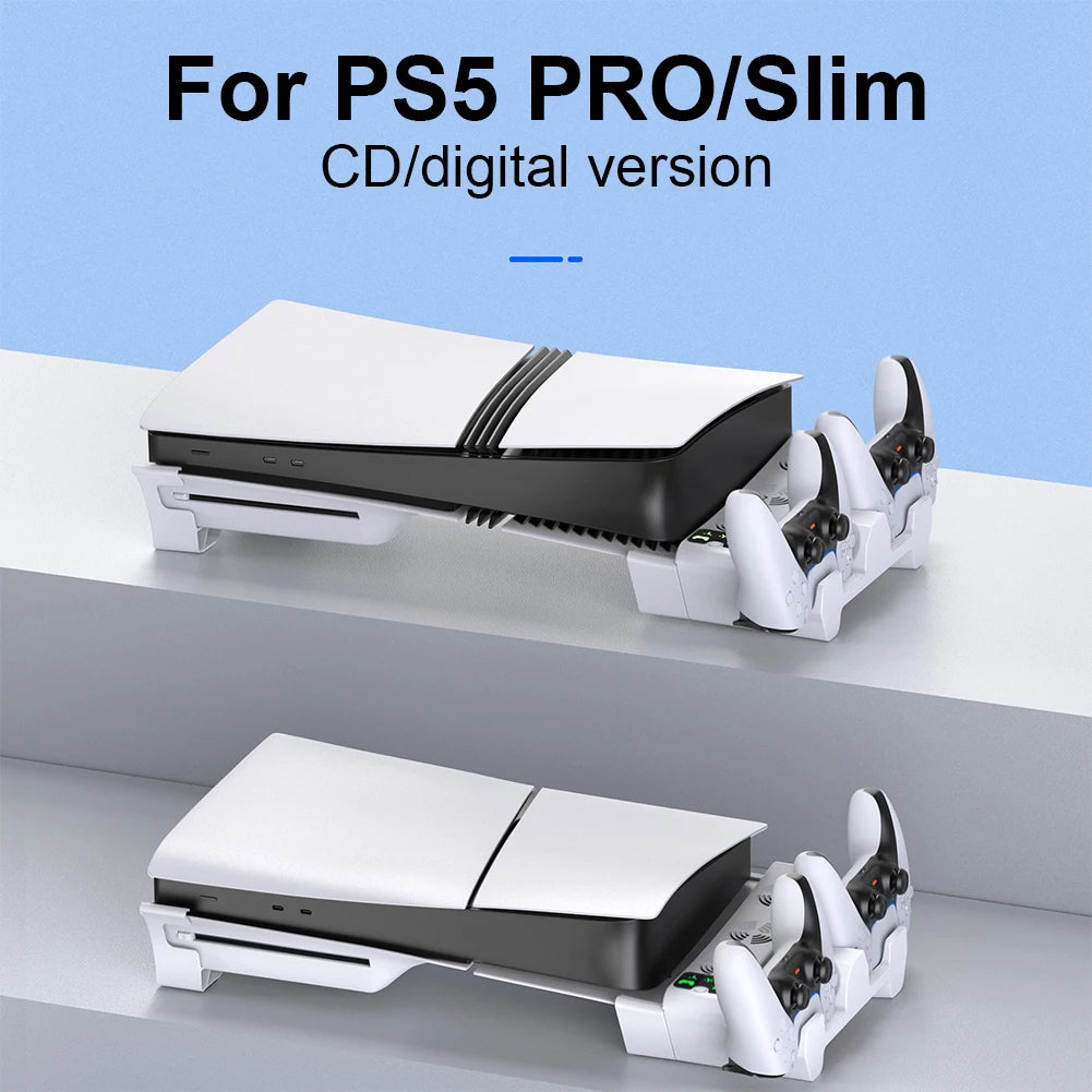 ❄️ Horizontal Stand & Cooling Station for PS5 Slim / PS5 Pro
