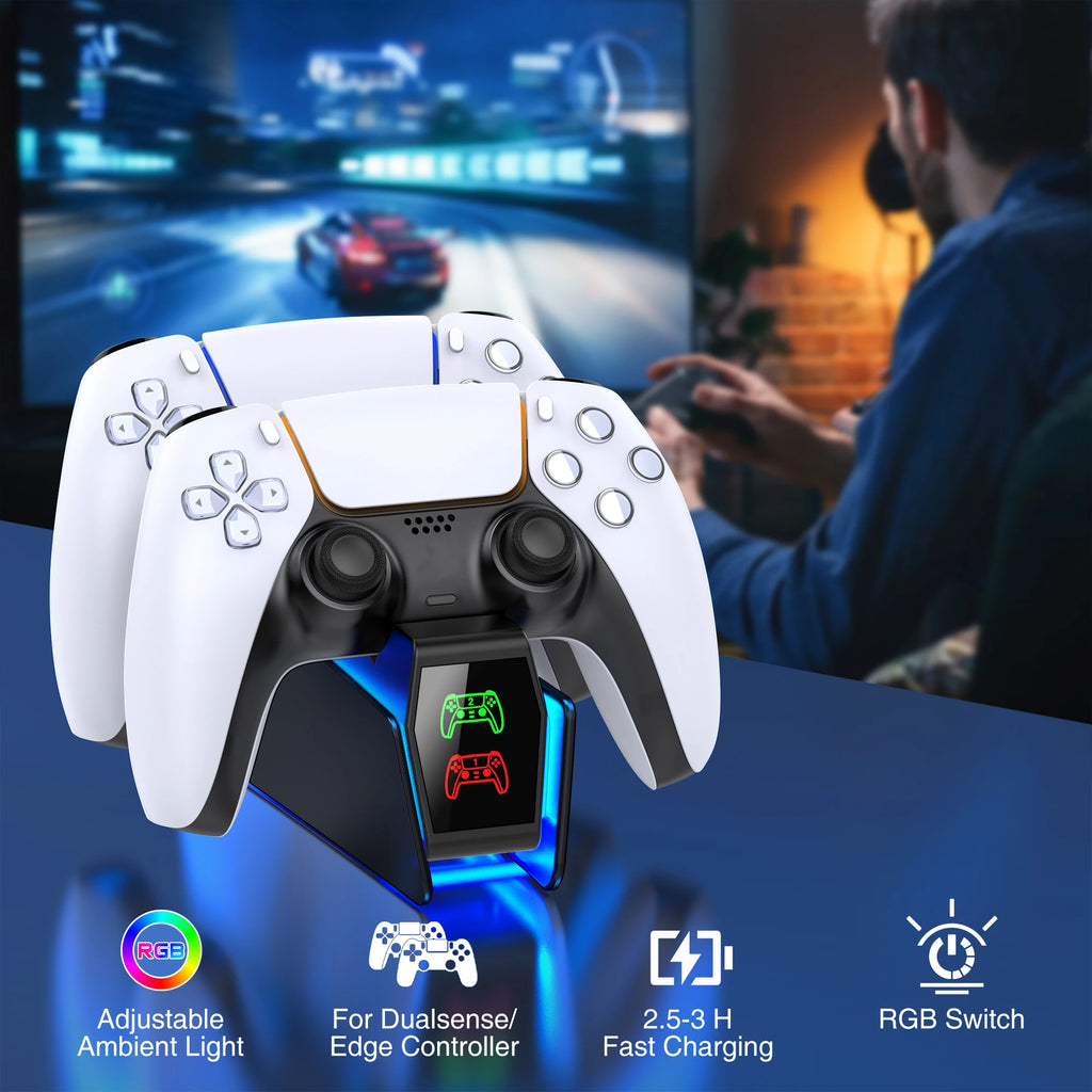 🎮 BEBONCOOL PS5 Controller Charging Station with RGB Lights